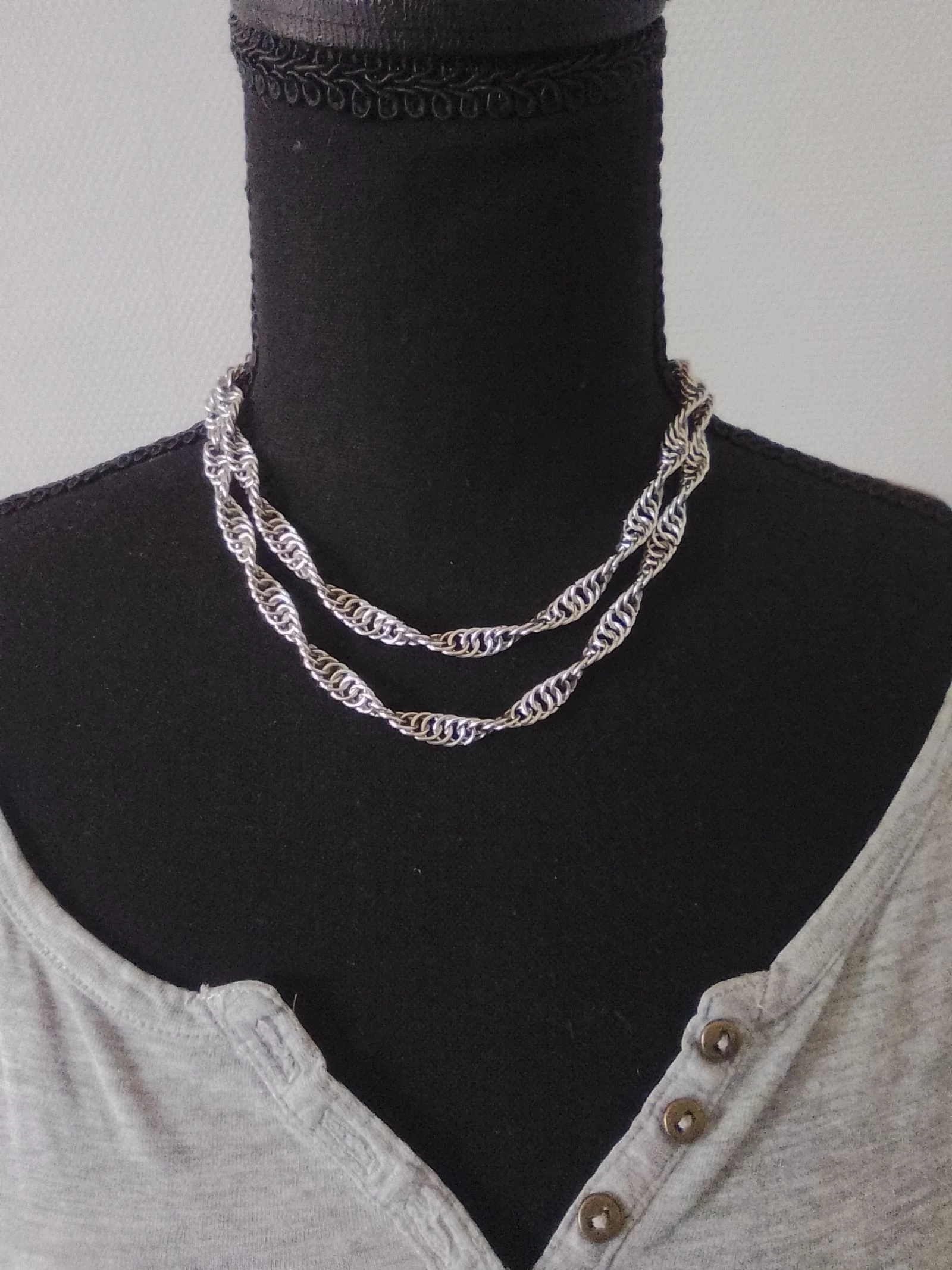 Collier 2 rangs chainmail Persan "spirale"